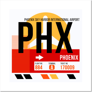 Phoenix (PHX) Airport // Sunset Baggage Tag Posters and Art